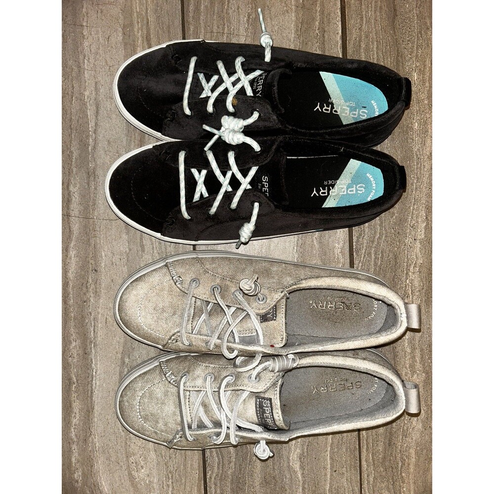 Sperry Crest Vibe Gray And Black Shoe sneakers women's 7 Lot